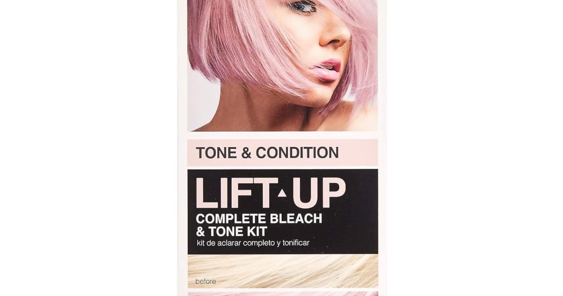 KISS Lift Up Complete Hair Bleach & Rose Pink Toner Kit, Gentle Conditioning Formula that Reduces Brassiness, Complete 6-Pc DIY Bleach Kit, ROSE, $9.99