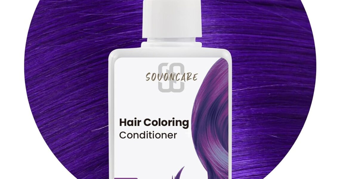 SOVONCARE Purple Semi Permanent Hair Depositing Conditioner – Tints Colored Hair in 10 Mins, 5.28 OZ, Cruelty-Free, $9.99