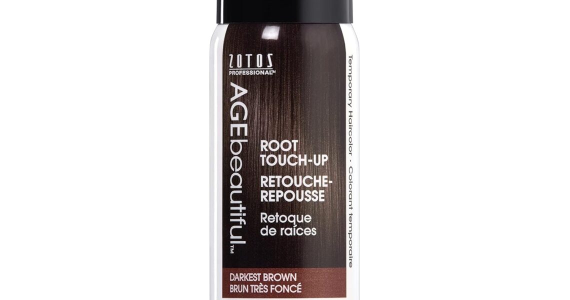 AGE beautiful Root Touch Up Hair Color Spray | Touch-Up Gray Concealer | Temporary Cover Up | Adds Volume & Covers Thinning Patches | Water, Sweat, Stain Resistant, $14.00
