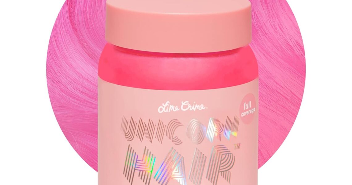 Lime Crime Unicorn Hair Dye Full Coverage, Sour Candy (Bright Pink) – Vegan and Cruelty Free Semi-Permanent Hair Color Conditions & Moisturizes – Temporary Hair Dye With Sugary Citrus Vanilla Scent, $16.47