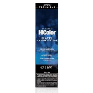 L'Oral Technique HiColor Violet & Black Shades Permanent Hair Color - Anti-Breakage Ceramide R Complex, Multi-Lift With No Brassiness, For Dark Bases and Long Lasting Color, $13.60