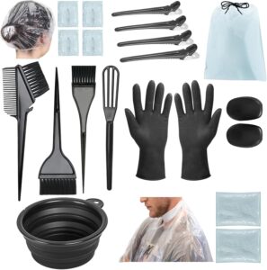 21Pcs Hair Dye Kit Professional Hair Coloring Products with Hair Dye Brush, Hair Color Bowl, Hair Clips, Applicator, Earcover for Salon Bleaching & Hair Coloring at Home, $7.99