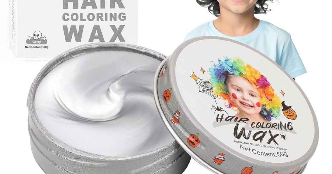 Temporary Silver Gray Hair Color Wax for Kids, Women Men Colored Hair Styling Mud, Girl Boy Teens Washable Gray Style Dye, DIY Instant Hair Coloring Gel Cream for Cosplay Halloween Children’s Day, $9.97