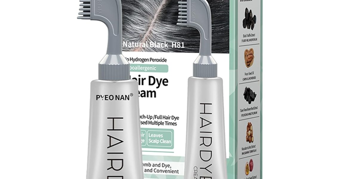 Hypoallergenic Hair Dye Cream,Natural Plant Extract Without Bleaching, Easy Comb to Cover Gray Coverage Ammonia Free All Hair Types 2.8Oz. /80g (Natural Black, 1 Count), $25.99