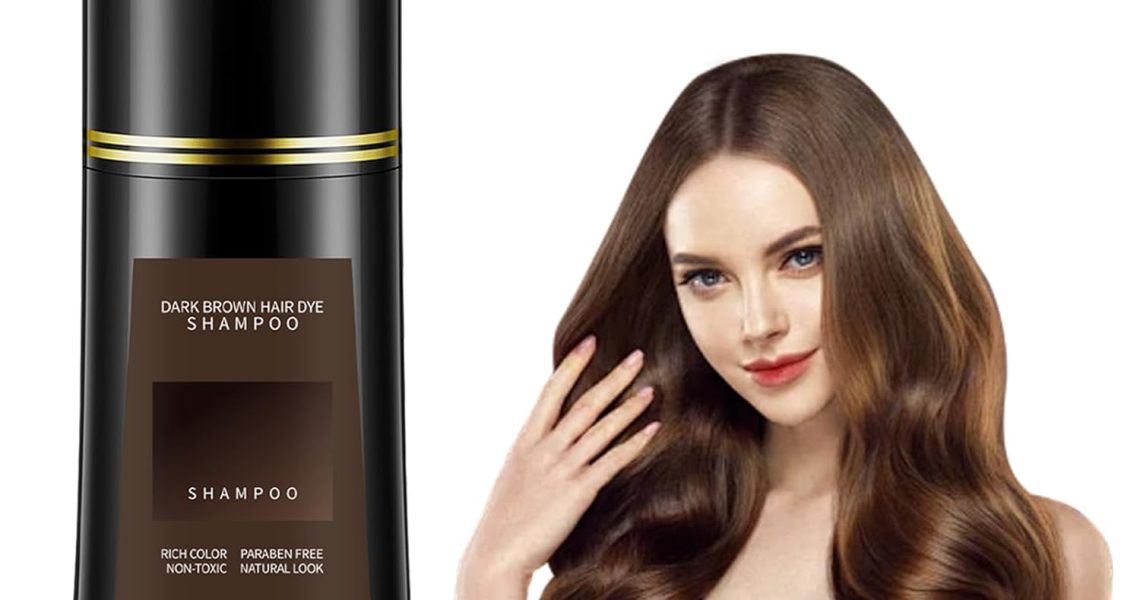Natural Hair Dye Shampoo, Dye Shampoo 3-in-1, Ammonia & Paraben Free, for Men & Women (Dark Brown), $18.99
