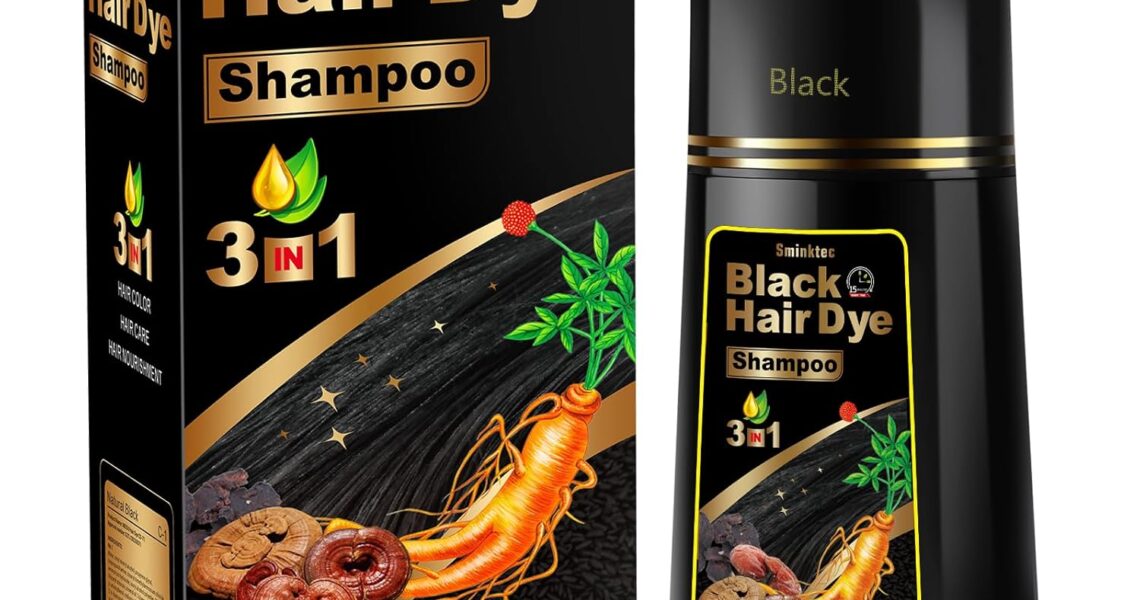 Hair Dye Shampoo 3 in 1 for Gray Hair, Herbal Ingredients Natural Shampoo Hair Dye for Women Men (Black), $15.99