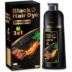 Hair Dye Shampoo 3 in 1 for Gray Hair, Herbal Ingredients Natural Shampoo Hair Dye for Women Men (Black), $15.99