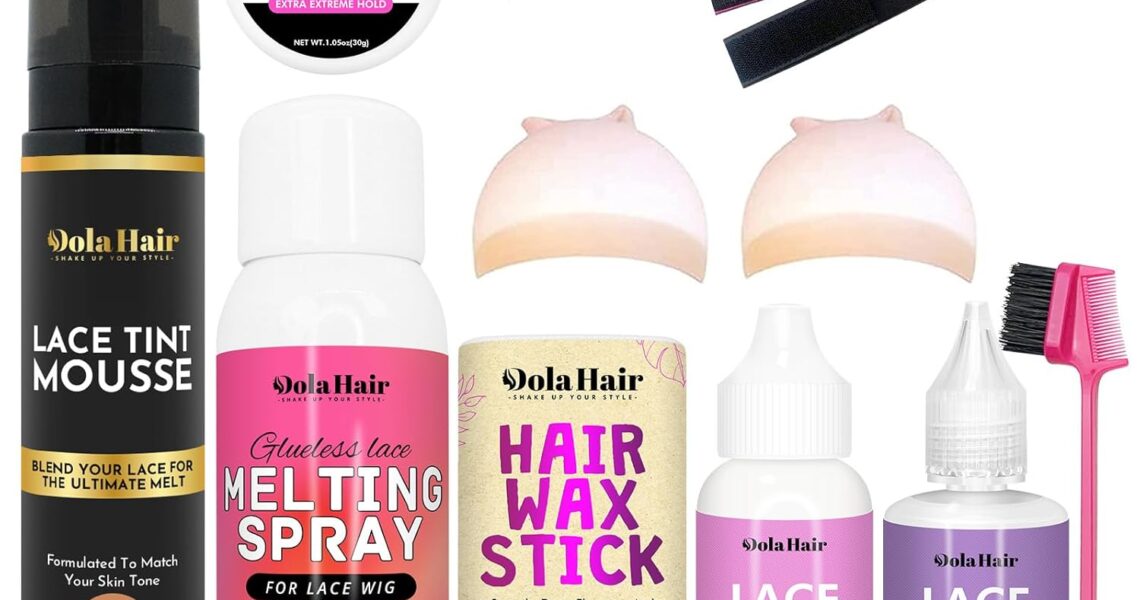Dolahair Lace Glue Kit – Complete Set with Lace Tint Mousse, Wig Installation & Lace Melting Spray(Medium Brown), $20.99