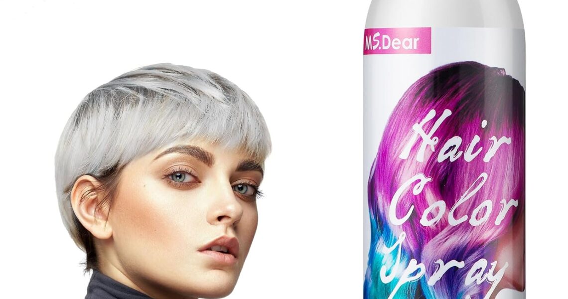 ONE-TIME USE White Hair Color Spray for Crazy Hair Day, Christmas Party – Temporary, Washable, Cosplay Hair Dye 100ML, $9.96