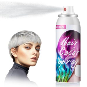 ONE-TIME USE White Hair Color Spray for Crazy Hair Day, Christmas Party - Temporary, Washable, Cosplay Hair Dye 100ML, $9.96