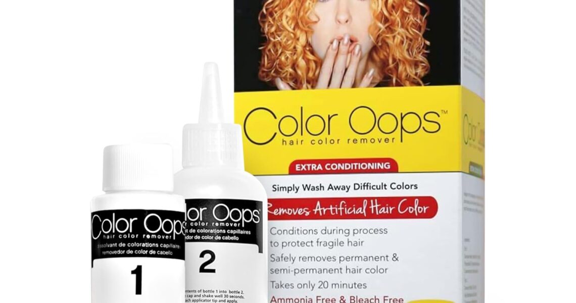 Color Oops Extra Conditioning Hair Color Remover, 1 Application, Hair Dye Remover Processes in 20 Minutes, Safely Removes Permanent & Semi-Permanent Dye, Ammonia & Bleach Free, $11.95