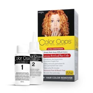 Color Oops Extra Conditioning Hair Color Remover, 1 Application, Hair Dye Remover Processes in 20 Minutes, Safely Removes Permanent & Semi-Permanent Dye, Ammonia & Bleach Free, $11.95