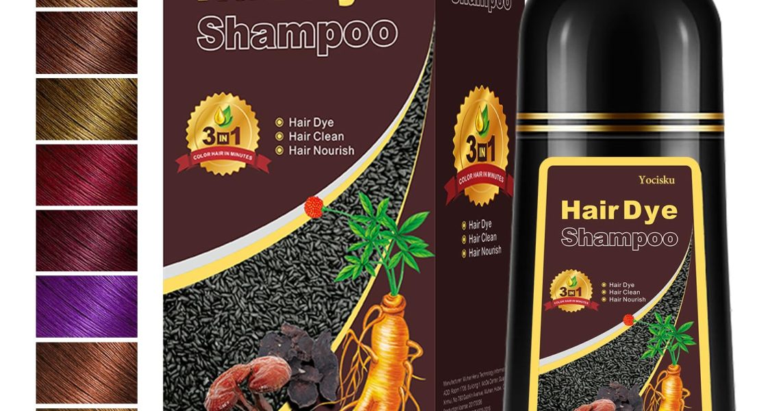 Black Hair Dye, Hair Dye Shampoo for Women & Men, Color Shampoo Hair Dye, Shampoo Para Pintar El Cabello 16.9 Fl Oz, Safe and Natural Champu Para Canas (Black), $19.99