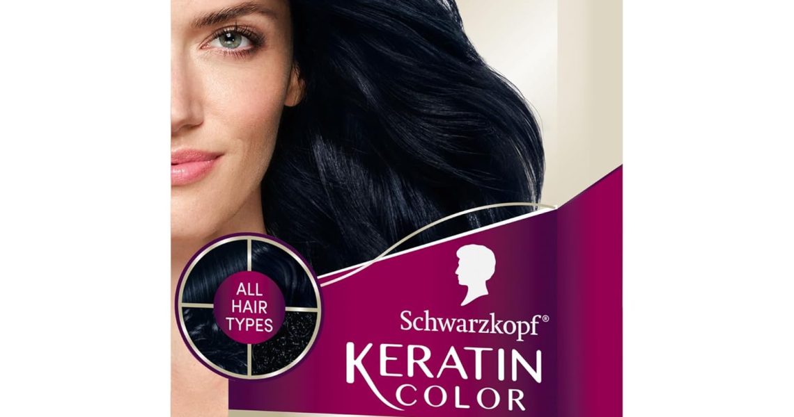 Schwarzkopf Keratin Color Permanent Hair Color, 1.1 Midnight Black, 1 Application-Professionally Inspired Permanent Hair Dye, for up to 80% Less Breakage vs Untreated Hair and up to 100% Gray Coverage, $11.97
