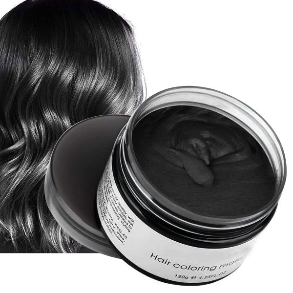 Black Temporary Hair Color,Natural Hair Color Wax,Hair Wax Color Spray 4.23 Ounces,Hair Wax Dye for Christmas Parties,Role Playing and Halloween (Black), $9.98