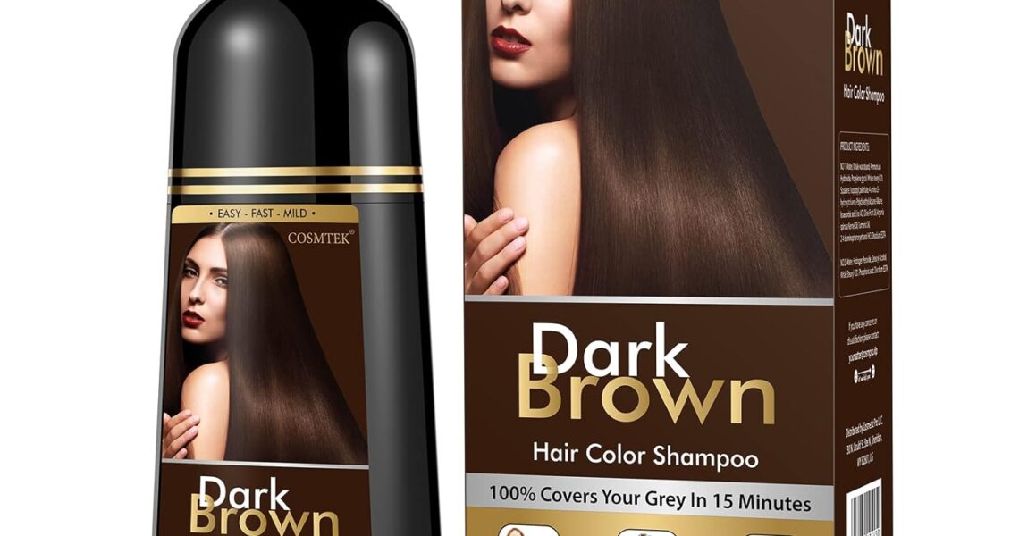 Dark Brown Hair Dye Shampoo Permanent for Men&Women,Instant Hair Color Shampoo for Gray Hair Coverage and Beard,3-In-1 Shampoo for Color Treated Hair,Lasts 30 Days/500ml/Ammonia-Free/Natural herbal Ingredients., $25.99