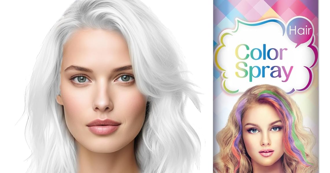 White Temporary Hair Dye Spray,Washable Temporary Hair Color Spray for Women Kids, One-Time Use Temporary Hair Dye for Hollowen,Christmas Party,Cosplay (White,120 ML, $9.99