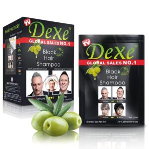 10 PCS Dexe Hair Shampoo Instant Hair Dye for Men Women, Black Color - Simple to Use - Hair Dye Permanent - Last 30 days - Natural Ingredients for Woman&Man, $9.99