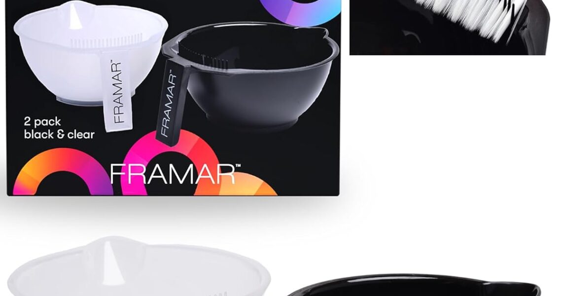 FRAMAR Color Bowl with Cleaner Set  Mixing Bowls  For Hair Color, Hair Bleach, Hair Dye, Coloring  Coloring Set  2 Pack Bowls, $12.99