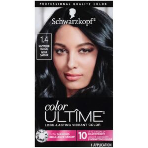 Schwarzkopf Color Ultime Hair Color, 1.4 Sapphire Black, 1 Application - Permanent Black Hair Dye for Vivid Color Intensity and Fade-Resistant Shine up to 10 Weeks, $11.99