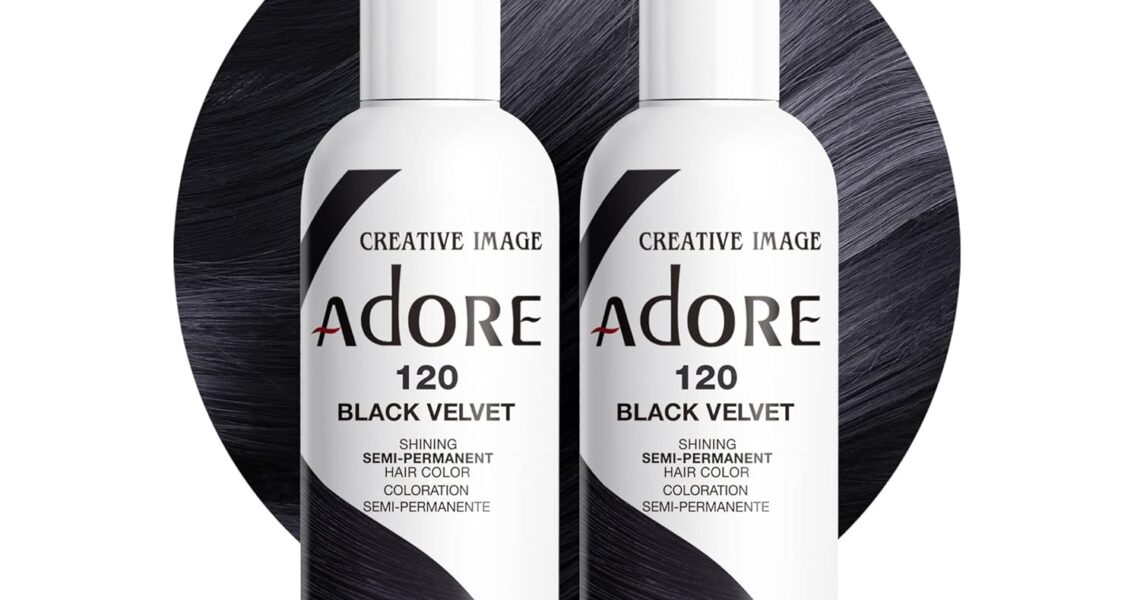 Adore Semi Permanent Hair Color – Vegan and Cruelty-Free Black Hair Dye – 4 Fl Oz – 120 Black Velvet (Pack of 2), $9.95