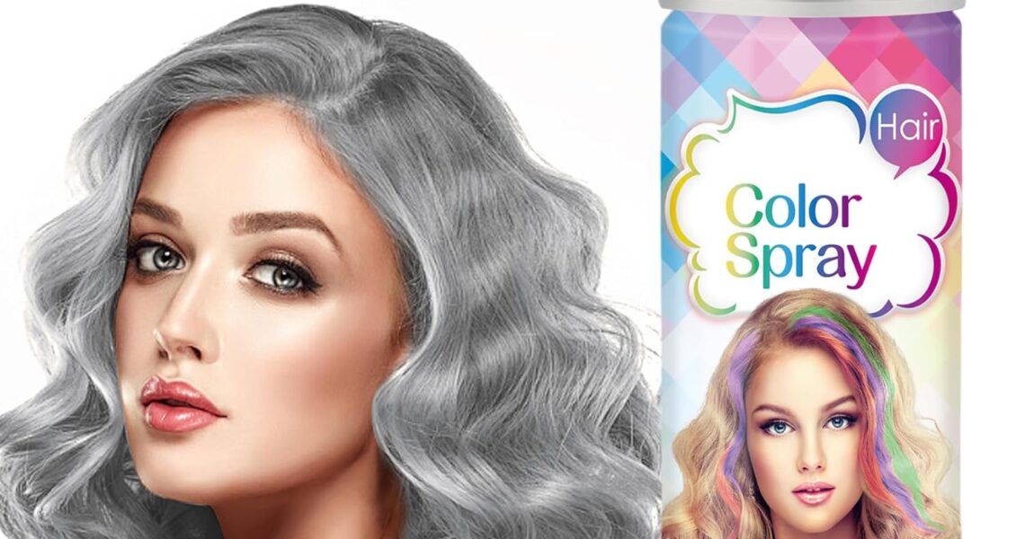 DAMUSI Gray Hair Spray Color Temporary,One-time Use Washable Temporary Hair Dye Spray for Women Kids,120ML (Gray Hair Spray), $9.98
