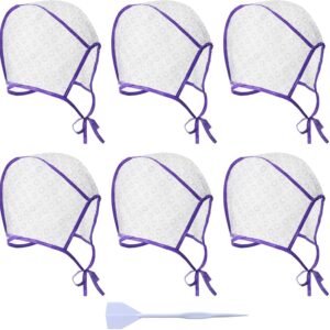 6 Pieces Hair Cap Highlighting Frosting Cap Highlight for Dye Color with Plastic Hooks Hair Coloring Salon Hairdressing Tool Kit Supplies(Purple), $7.99