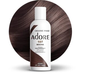 Adore Semi Permanent Hair Color - Vegan and Cruelty-Free Brown Hair Dye - 4 Fl Oz - 107 Mocha (Pack of 1), $8.99