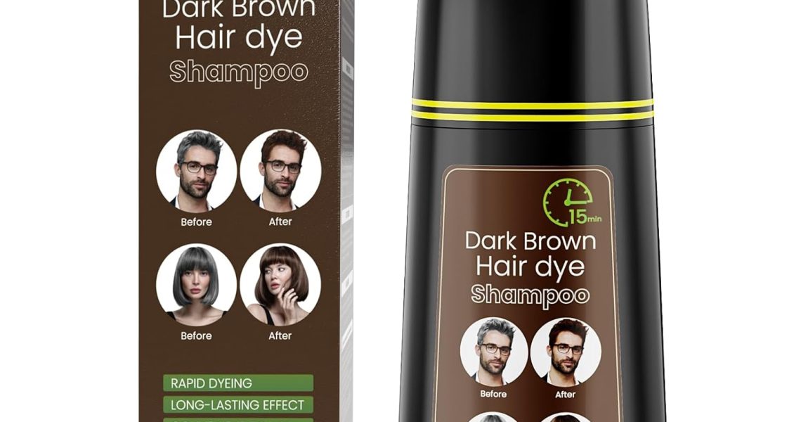 Dark Brown Hair Dye Shampoo, Semi-Permanent Hair Color Shampoo for Women and Men, Herbal Ingredients(400ml), $19.99