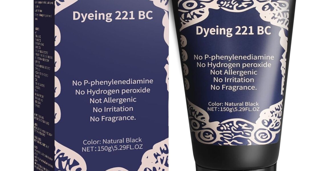 Black Hair Dye for Women Men Gray Hair Coverage, Ammonia Free, PPD Free, No Hydrogen Peroxide, Allergy-free, Odorless Natural Herbal Hair Dye from 221 BC, $21.99