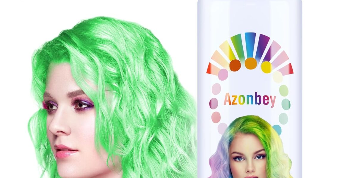 Temporary Hair Color Spray,Temporary Hair Color Wax,Azonbey Kids Hair Wax Dye Pomades Disposable Natural Hair Strong Style Gel Cream Hair Dye-On 1-Day Washable (#Green), $9.99