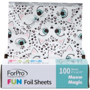 ForPro FUN Meow Magic 5" Foil Sheets, Aluminum Foil, Pop-Up Foil Dispenser, Hair Foils for Color Application and Highlighting Services, Food Safe, 5 W x 10.75 L, 100-Count, $5.99