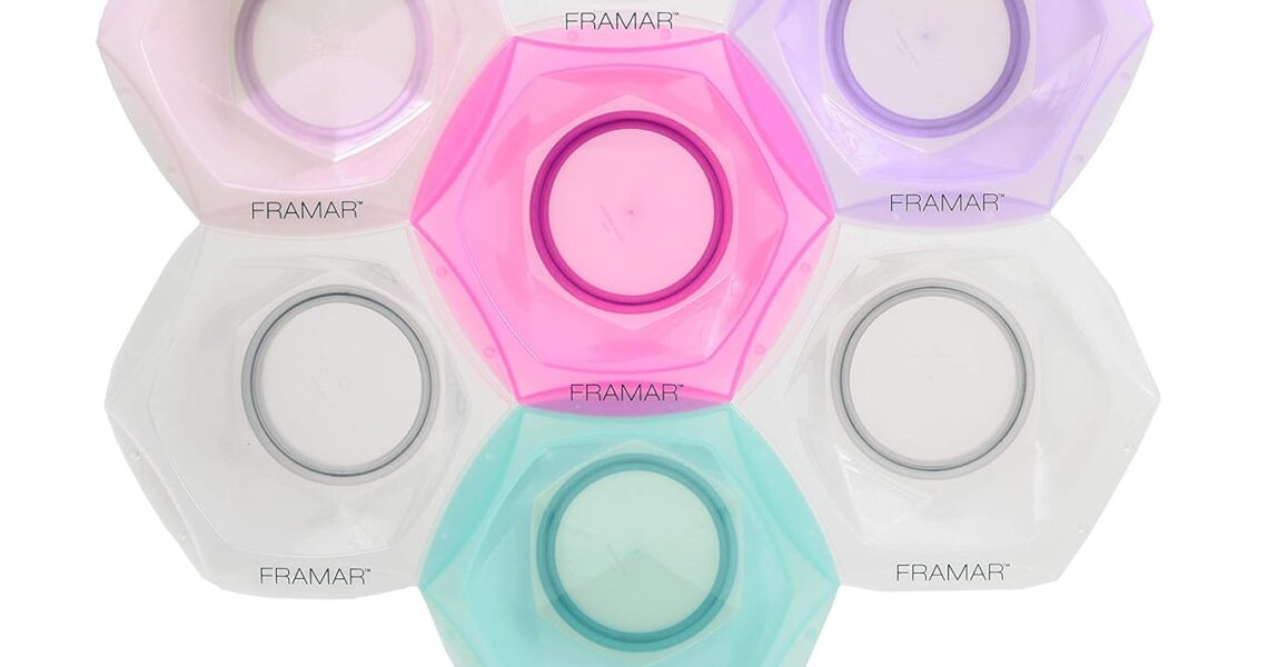 Framar Multi-Colored Connect and Color Bowl Set  Mixing Bowls for Hair Color, Hair Bleach, Hair Dye, Coloring Set – 7 Pack, $14.99