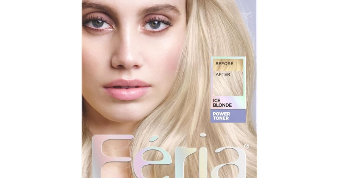 L’Oreal Paris Feria Long-Lasting Anti Brass Power Hair Toner, Ammonia Free Demi Permanent Hair Color, Ice Blonde Hair Toner, 1 Application, $12.99