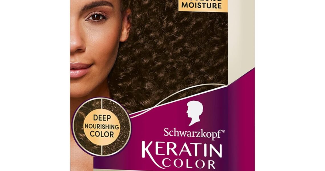 Schwarzkopf Keratin Permanent Hair Dye Cream, 6.83 Light Brown, 1 Application – Professionally Inspired Hair Color Enriched with Keratin and Macadamia Nut Oil – Hair Dye with Pre-Serum, all Hair Types, $9.90