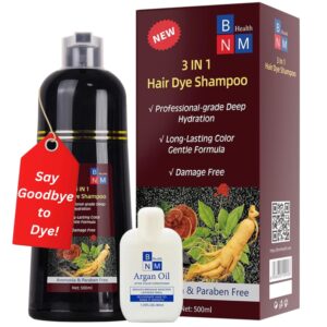 Hair Dye Shampoo for Gray Hair  3-in-1 Natural Color, Shampoo & Conditioner  Ammonia-Free, Long-Lasting  500ml  Quick & Easy Coverage for Men & Women (Coffee (Light Brown)), $22.99