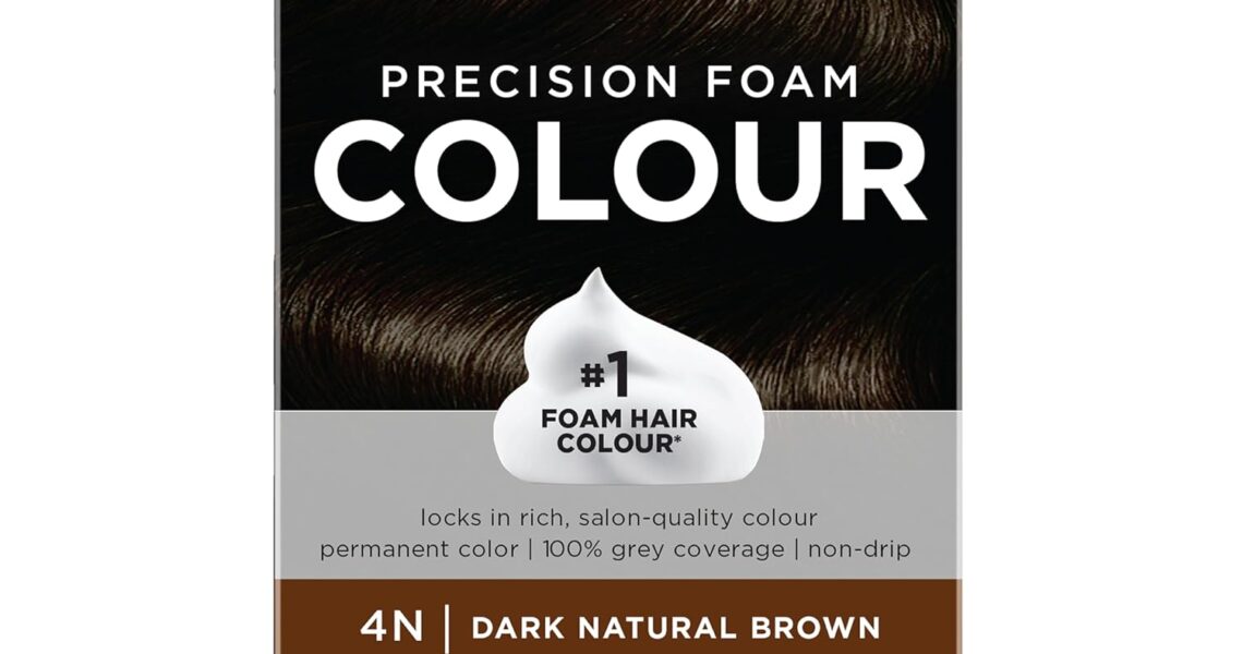 John Frieda Precision Foam Colour, Dark Natural Brown 4N, Full-coverage Hair Color Kit, Anti-Fade Gray Coverage, Deep Color Saturation Hair Dye, 1 Application, $12.49