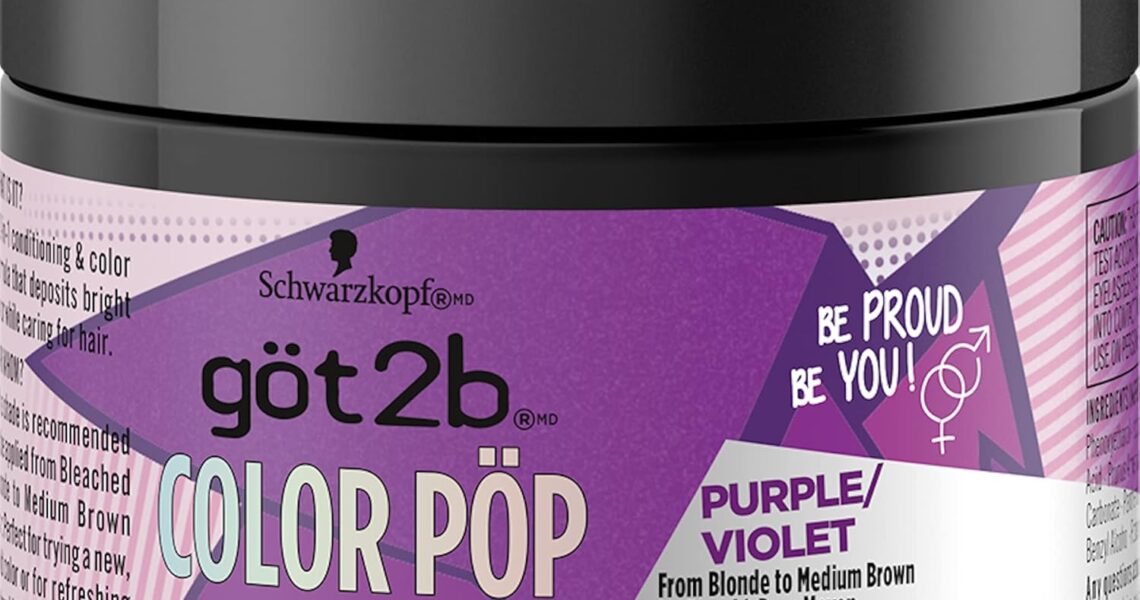 Got2B Color Pop Semi-Permanent Hair Color Mask, Purple, 5.1 oz, $12.99
