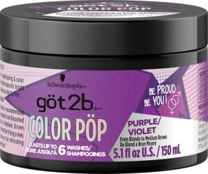 Got2B Color Pop Semi-Permanent Hair Color Mask, Purple, 5.1 oz, $12.99