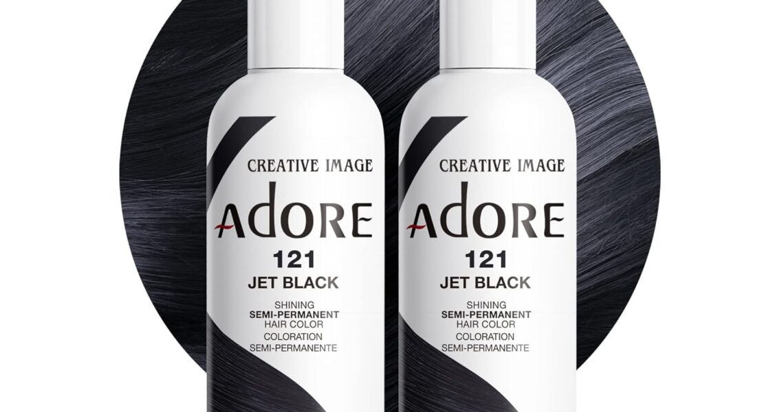 Adore Semi Permanent Hair Color – Vegan and Cruelty-Free Black Hair Dye – 4 Fl Oz – 121 Jet Black (Pack of 2), $9.56