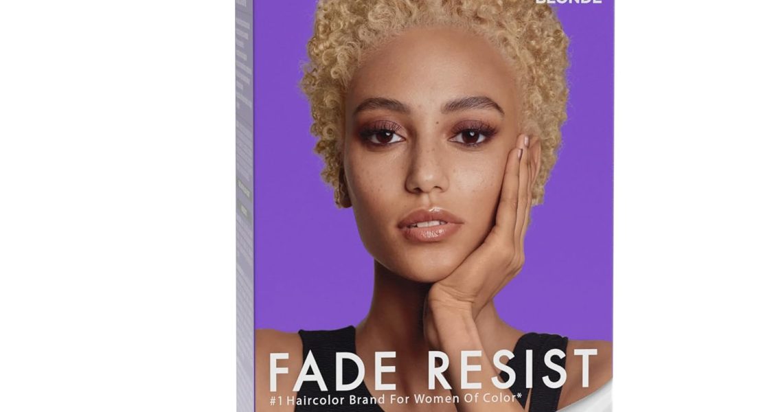 SoftSheen-Carson Dark and Lovely Fade Resist Rich Conditioning Hair Color, Permanent Hair Color, Up To 100 percent Gray Coverage, Brilliant Shine with Argan Oil and Vitamin E, Light Golden Blonde, $8.49