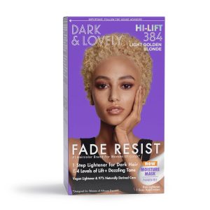 SoftSheen-Carson Dark and Lovely Fade Resist Rich Conditioning Hair Color, Permanent Hair Color, Up To 100 percent Gray Coverage, Brilliant Shine with Argan Oil and Vitamin E, Light Golden Blonde, $8.49