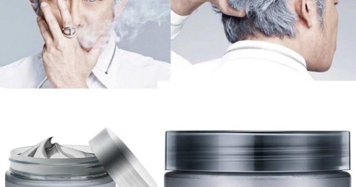 Temporary Silver Gray Hair Spray Color, Luxury Coloring Mud Grey Hair Dye Wax,Washable Treatment Hair Color Wax with All Day Hold works on white hair/non-pigmented hair for Party, Cosplay (1, Gray), $9.99