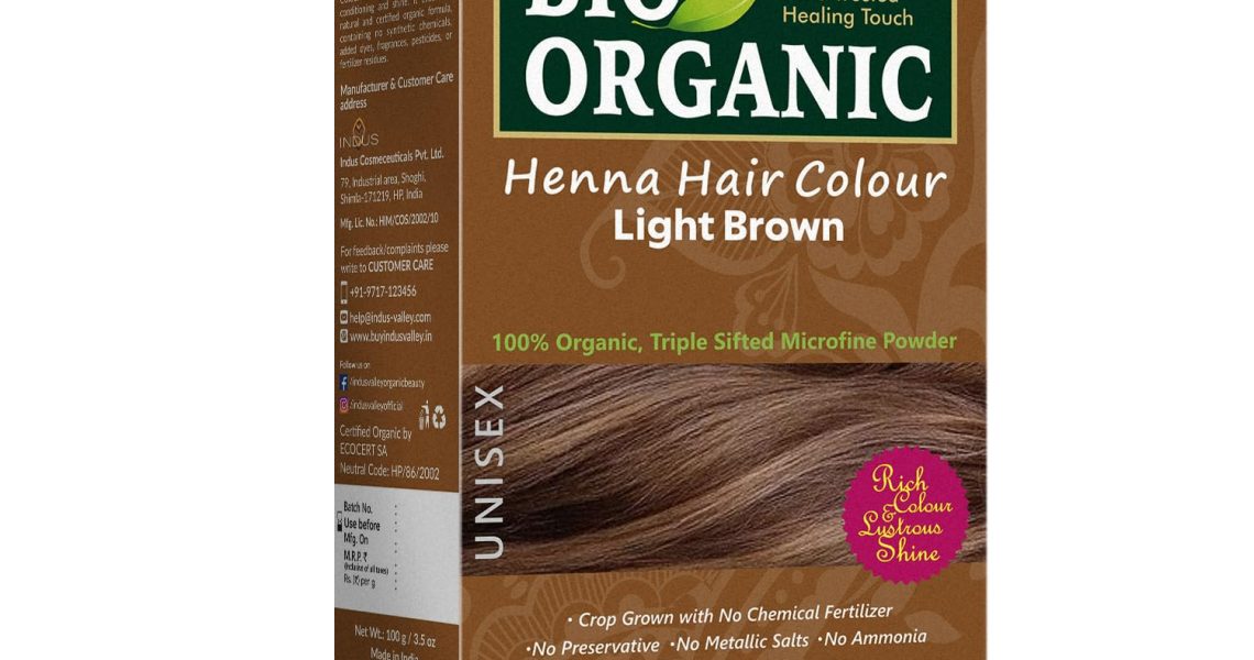 Indus Valley Bio Organic Natural Henna Hair Color Light Brown 100gm| Organic Henna Hair Colour, 100% Gray Hair Coverage And Long Lasting Hair Dye | Vegan and Cruelty-Free, $9.95