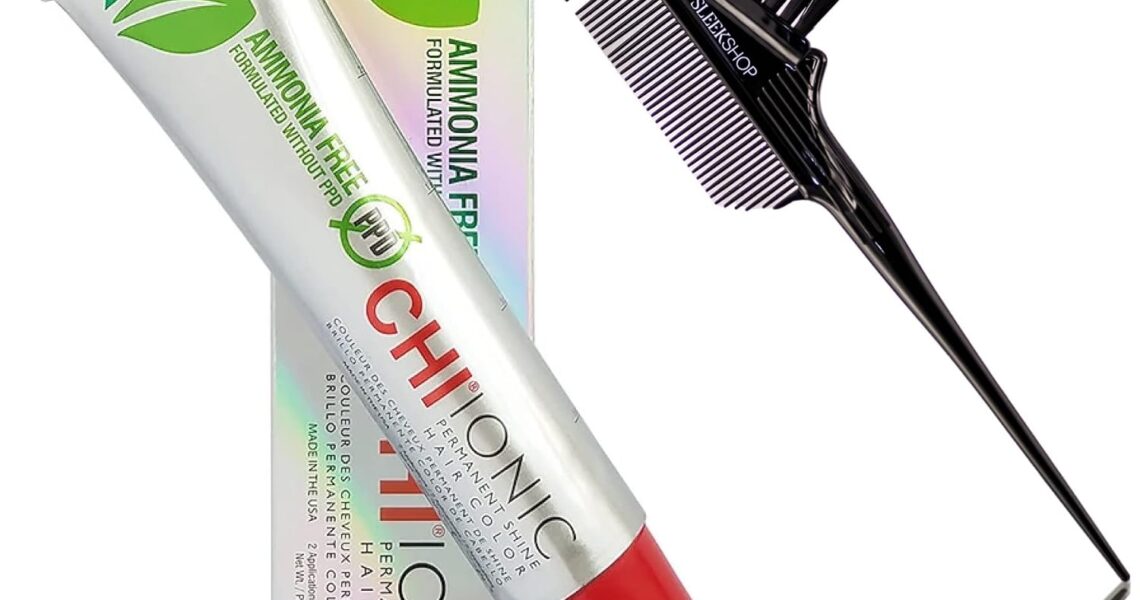 CHl Ionic Permanent Shine Cream Haircolor Dye, Ammonia-Free, PPD-Free (w/ Sleek 3-in-1 Comb Brush) Creme Hair Color (50-8N), $13.99