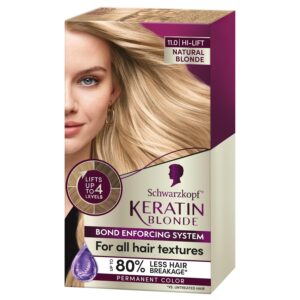 Schwarzkopf Keratin Blonde Hair Dye Natural Blonde 11.0, Hi-Lift Permanent Color, 1 Application - Hair Color Enriched with Keratin, Lightens up to 4 Levels and Protects Hair from Breakage*, $11.50