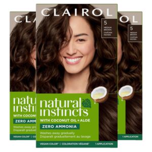 Clairol Natural Instincts Demi-Permanent Hair Dye, 5 Medium Brown Hair Color, Pack of 3, $25.47