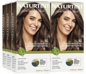 Naturtint 5G Light Golden Chestnut Permanent Hair Color (Pack of 6), Ammonia Free, Vegan, Cruelty Free, up to 100% Gray Coverage, Long Lasting Results (Packaging may vary), $74.99