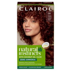 Clairol Natural Instincts Demi-Permanent Hair Dye, 5R Medium Auburn Hair Color, Pack of 1, $7.98