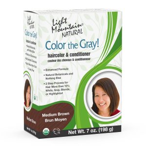 Light Mountain Henna Hair Color & Conditioner, Color the Gray  Medium Brown Hair Dye for Men/Women, Chemical-Free Semi-Permanent Hair Color for White, Gray, Blonde, or Highlighted Hair, 7 Oz, $13.99